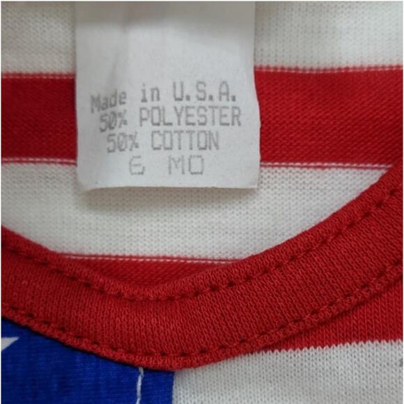 Vintage Rag-A-Muffin Tank Top Baby Girls Size 6m USA Flag Shirt - Picture 2 of 5